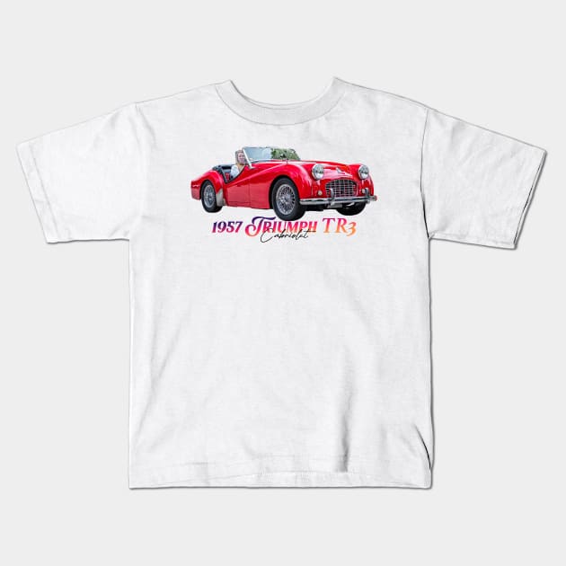 1957 Triumph TR3 Cabriolet Kids T-Shirt by Gestalt Imagery